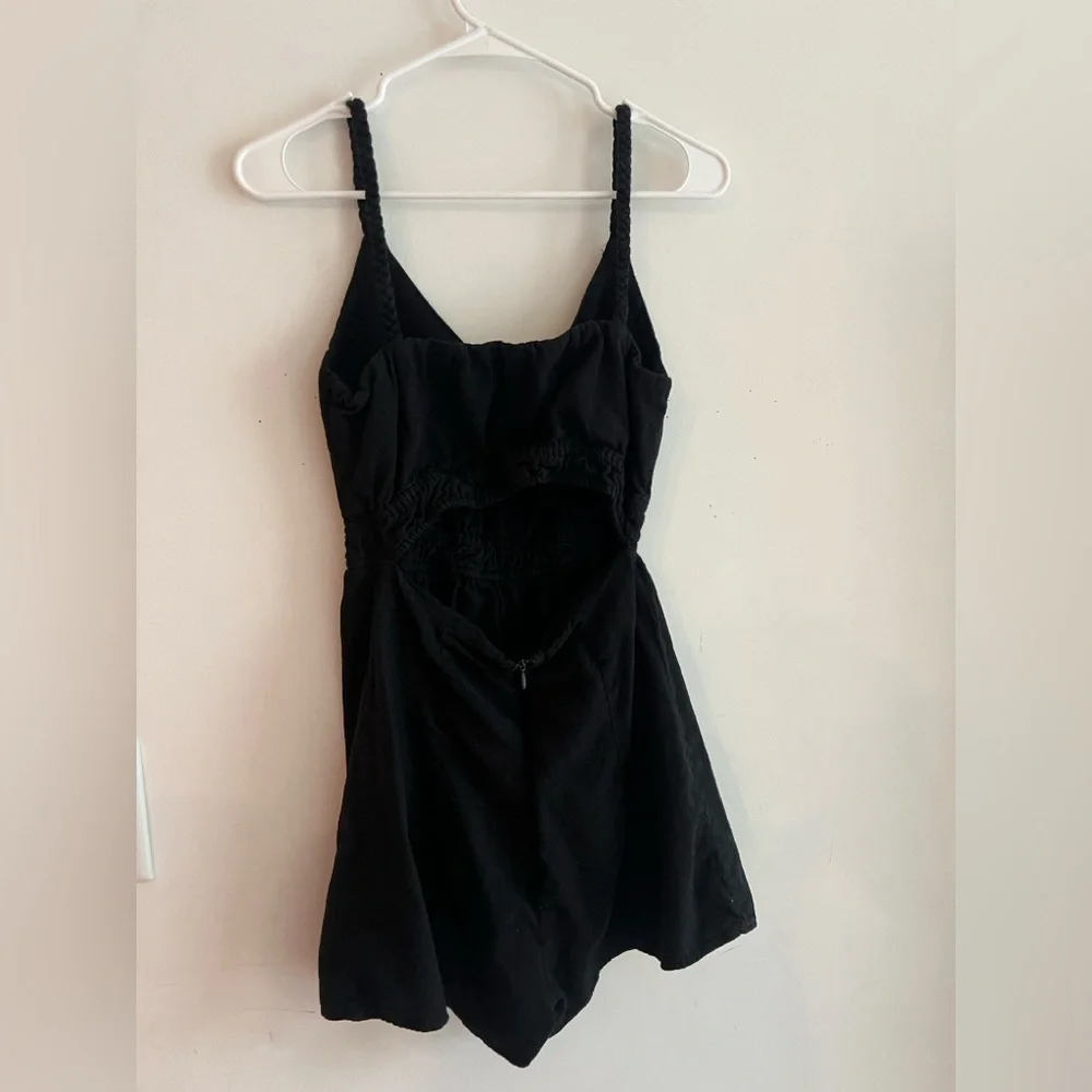Zara Women’s Black Linen Sleeveless Romper Size XS
